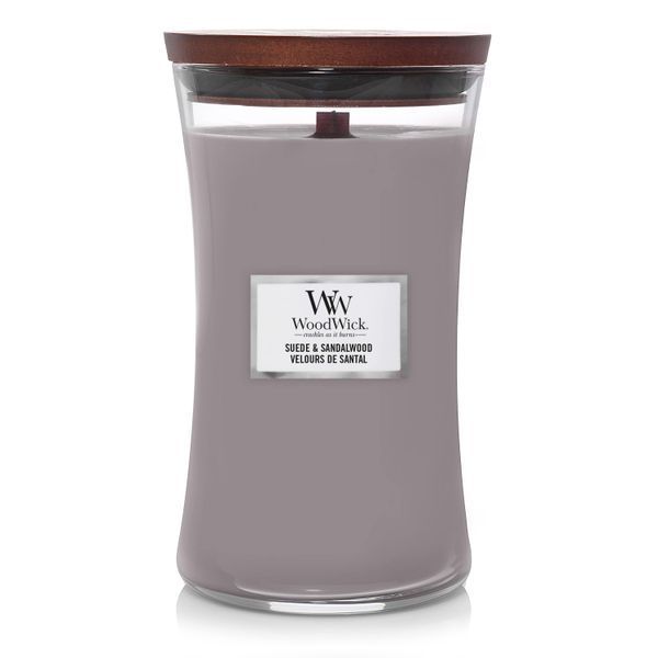 Ароматична свічка з ароматом замші і сандалу Woodwick Large Sueded Sandalwood 609 г 93024E фото