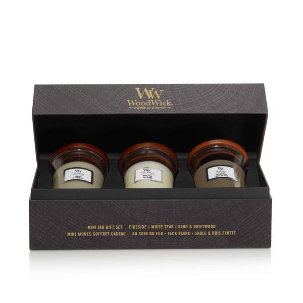 Набор свечей Woodwick Mini Fireside, Sand and driftwood, White teak 1741952E фото