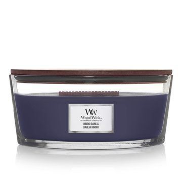 Ароматическая свеча Woodwick Ellipse с нотами дерева хиноки, сливы и георгины Hinoki Dahlia 453 г 1743608E фото