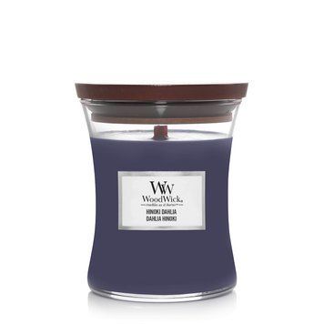 Ароматическая свеча Woodwick Medium Hinoki Dahlia с нотами дерева хиноки, сливы и георгины 275 г 1743618E фото